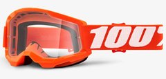 Маска кросова підліткова 100% STRATA 2 Youth Goggle Orange - Clear Lens, Clear Lens