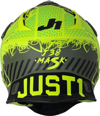 Мотошолом Just1 J38 Mask Fluo Yellow Black Green - Matt S