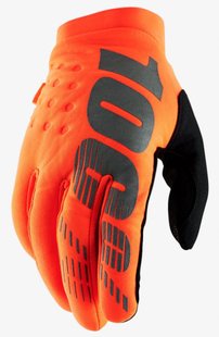 Моторукавички підліткові теплі Ride 100% BRISKER Glove Fluo Orange YXL (8)