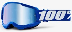 Маска кроссовая 100% STRATA 2 Goggle Blue - Mirror Blue Lens, Mirror Lens