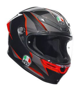 Мотошолом AGV K6 S (E2206) SLASHCUT black/grey/red L