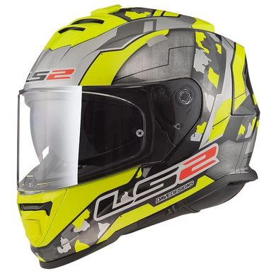 Мотошлем LS2 FF800 Storm 2 Cyborg Hi-Vis Yellow Grey XL