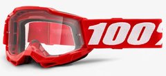 Детские мотоочки 100% ACCURI 2 Youth Goggle Red - Clear Lens, Clear Lens