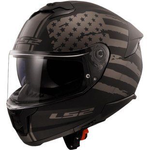 Мотошолом LS2 FF808 Stream 2 Flag Matt Black Grey M