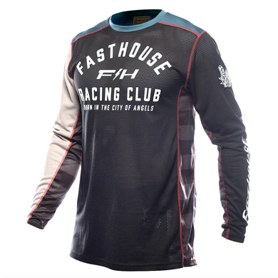 Джерсі FASTHOUSE Grindhouse Air-cooled Club LS, Black\Teal - LG
