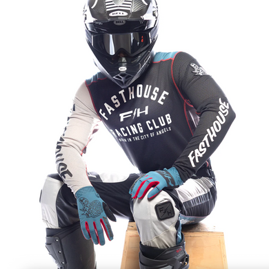Джерсі FASTHOUSE Grindhouse Air-cooled Club LS, Black\Teal - LG