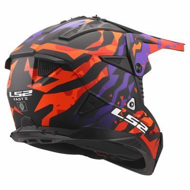 Мотошолом LS2 MX708 Fast 2 GROTESK Purple Orange L