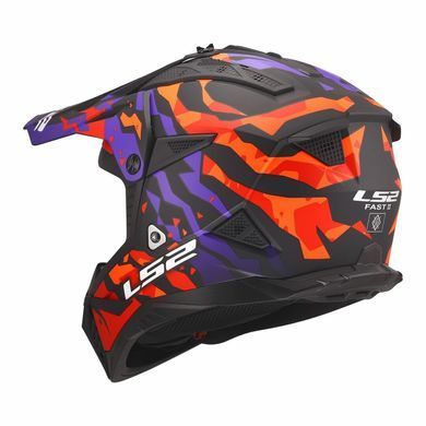 Мотошолом LS2 MX708 Fast 2 GROTESK Purple Orange L