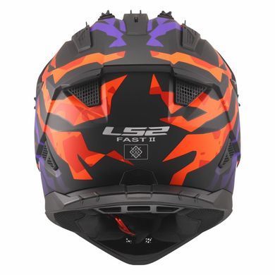 Мотошолом LS2 MX708 Fast 2 GROTESK Purple Orange L