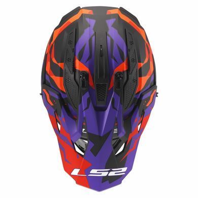 Мотошолом LS2 MX708 Fast 2 GROTESK Purple Orange L