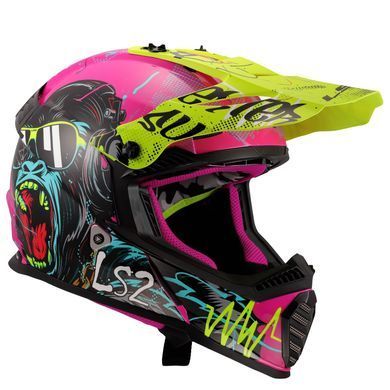 Мотошолом дитячий LS2 MX437 Fast 2 Mini Gorilla Purple YL