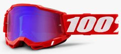 Маска кроссовая 100% ACCURI 2 Goggle Red - Mirror Red Lens, Mirror Lens