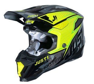Мотошолом Just1 J40 Shooter Camo Yellow Fluo Black