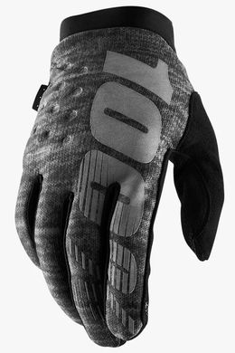Зимние мотоперчатки 100% BRISKER Glove Grey M (9)