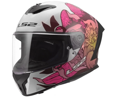 Мотошолом LS2 FF820 Rapid 3 Poppies 2 White Pink XS