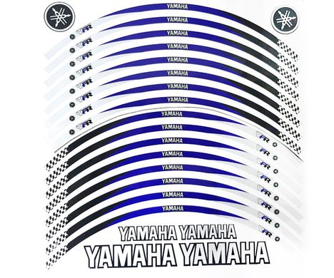 Наклейка на обод колеса Yamaha Flag Blue