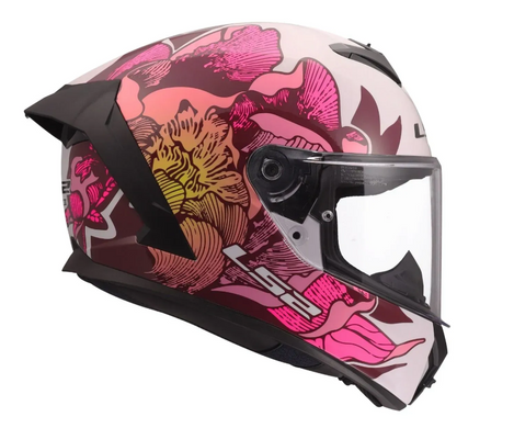 Мотошолом LS2 FF820 Rapid 3 Poppies 2 White Pink XS