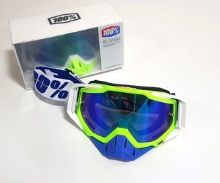 Маска кросова 100% Green Mirror Blue Lens