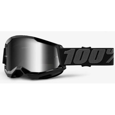 Маска кросова підліткова 100% STRATA II Youth Goggle Black - Mirror Silver Lens