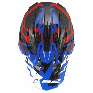 Мотошолом LS2 MX708 Fast 2 GROTESK White Blue Red L