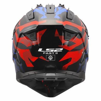 Мотошолом LS2 MX708 Fast 2 GROTESK White Blue Red L