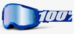 Маска кросова підліткова 100% STRATA 2 Youth Goggle Blue - Mirror Blue Lens, Mirror Lens