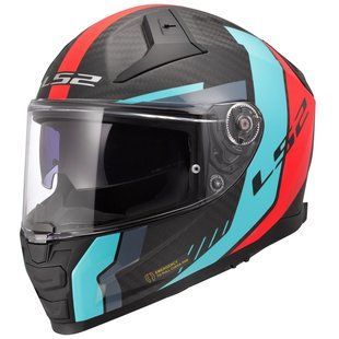 Мотошолом LS2 FF811 Vector 2 C Grid Red Cyan XXL