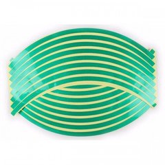 Наклейка на обод колеса рефлективная зелёная