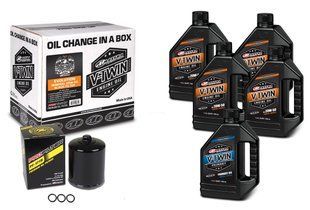 Комплект для заміни оливи Maxima V-TWIN SPORTSTER Oil Change Kit - Mineral Black, 20w-50