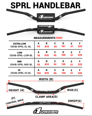 Кермо для хард ендуро ONEGRIPPER #1 SPRL (Spiral) Handlebar EXTRA LOW - 29mm