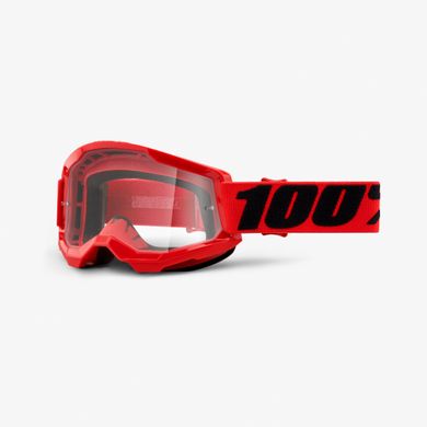 Мотоочки подростковые 100% STRATA II Youth Goggle Red - Clear Lens