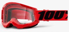 Маска кроссовая 100% STRATA 2 Goggle Red - Clear Lens, Clear Lens