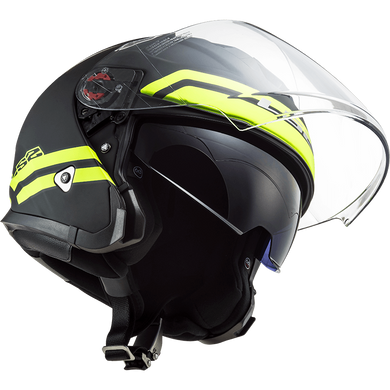 Мотошлем LS2 OF521 Infinity Hyper Matt Titanium Hi-Vis Yellow