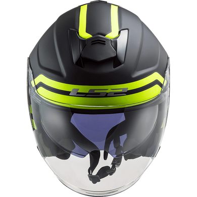 Мотошлем LS2 OF521 Infinity Hyper Matt Titanium Hi-Vis Yellow