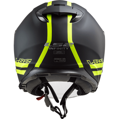 Мотошлем LS2 OF521 Infinity Hyper Matt Titanium Hi-Vis Yellow