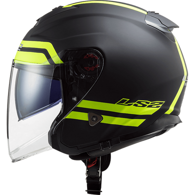 Мотошлем LS2 OF521 Infinity Hyper Matt Titanium Hi-Vis Yellow