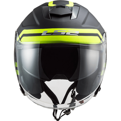 Мотошлем LS2 OF521 Infinity Hyper Matt Titanium Hi-Vis Yellow
