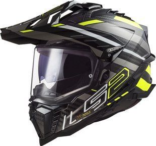Мотошолом LS2 MX701 Explorer C Edge Gloss Black Hi-Vis Yellow M