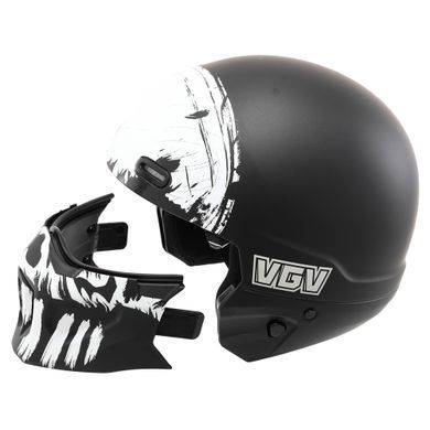 Мотошолом WM EXO Combat Skull Black White Matt M