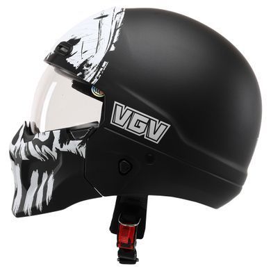 Мотошолом WM EXO Combat Skull Black White Matt M