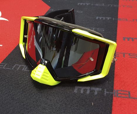 Мотоочки LAZER Goggle Race Style Black Yellow - Mirror Silver Lens