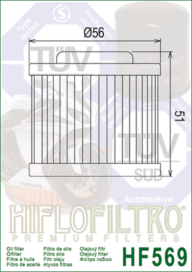 Фільтр масляний Hiflo Filtro HF569