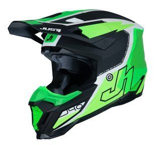 Мотошолом Just1 J40 Flash Fluo Green White Black