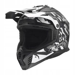 Мотошолом LS2 MX708 Fast 2 GROTESK Black Grey L