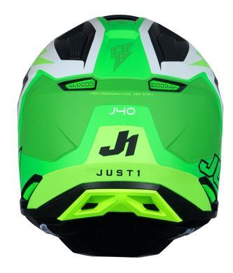 Мотошолом Just1 J40 Flash Fluo Green White Black