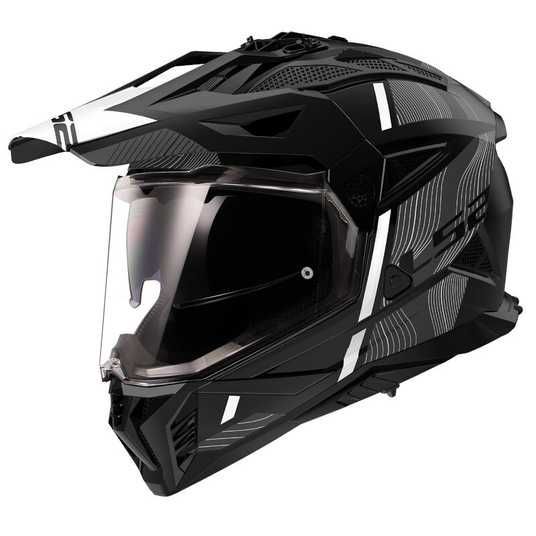 Мотошолом LS2 MX702 Pioneer 2 Hill Matt Black White 06 XS купити в