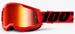 Маска кросова підліткова 100% STRATA 2 Youth Goggle Red - Mirror Red Lens, Mirror Lens