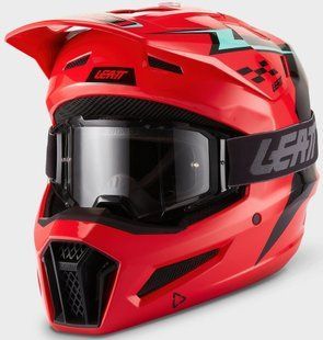 Мотошолом LEATT 3.5 + Маска Red XS