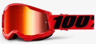 Маска кросова підліткова 100% STRATA II Youth Goggle Red - Mirror Red Lens One size