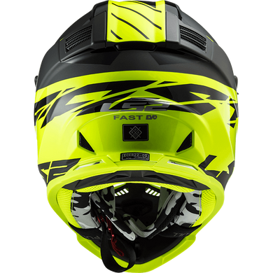 Мотошолом LS2 MX437 Fast EVO Roar Matt Black Hi-Vis Yellow L